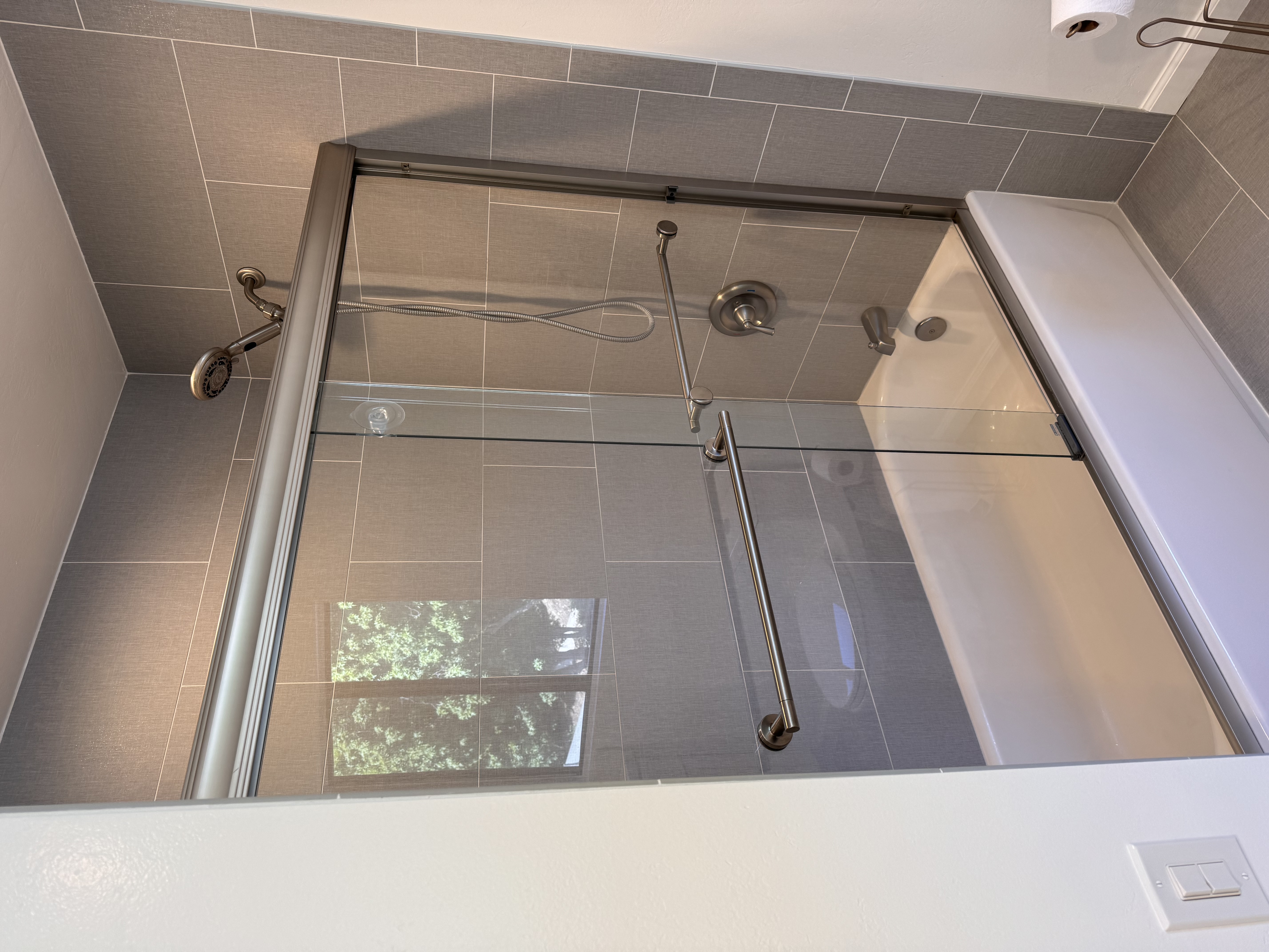Crystal-clean shower glass door